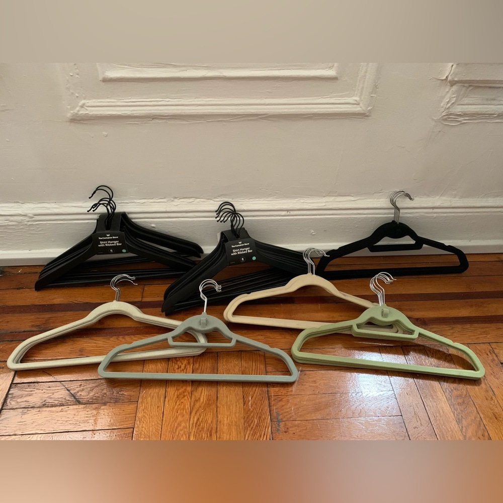 37 hangers from Container Store